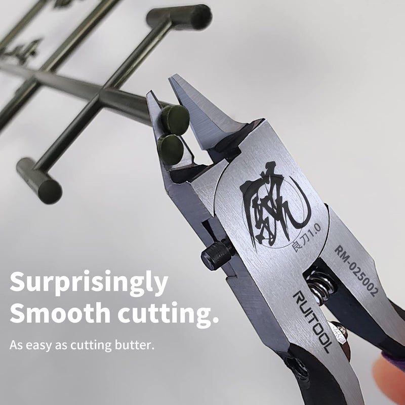 RUITOOL Model Nippers, Model Tools for Beginners to Repair and Fix Plastic Models, Ultra-thin Single-edged Non-slip Grip, 4.7 Inch Sharp Cutters for Model Building - Image 2